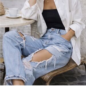 PacSun Distressed Light Blue Boyfriend Jeans 27